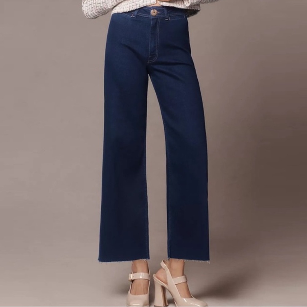 Anthropologie THE ETTIE HIGH-RISE CROP WIDE-LEG JEANS BY MAEVE